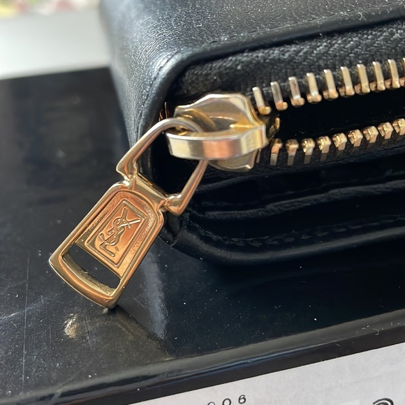 Authentic YSL Bi-Fold French Wallet with Box and Authenticity Cards - Picture 4 of 10